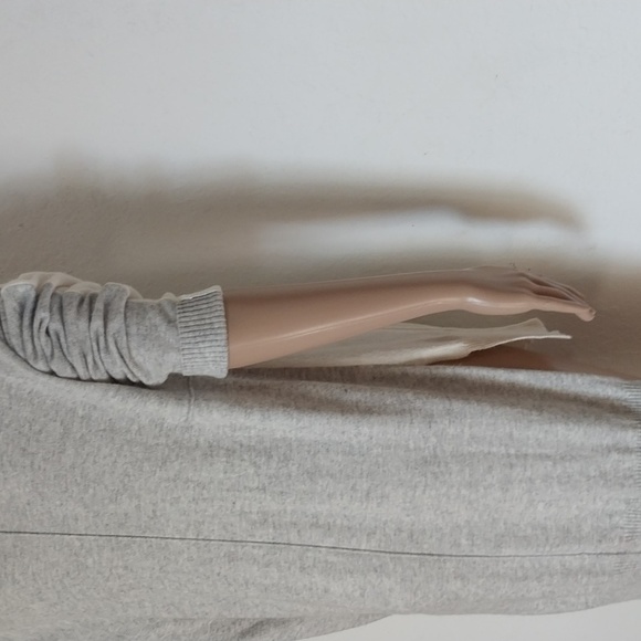 CIRANA SWEATER Grunge Drapey Longer Back Cream Gray HI LO Hem - Picture 9 of 16